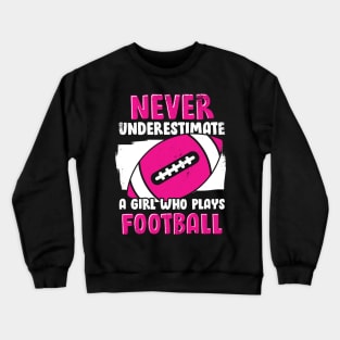 American Football Girl Woman Gift Crewneck Sweatshirt